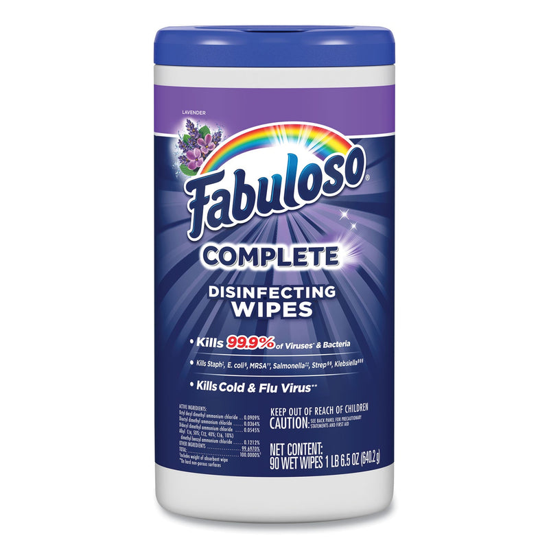 Fabuloso Multi Purpose Wipes, 7 x 7, Lavender, 90/Canister