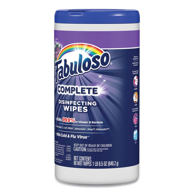 Fabuloso Multi Purpose Wipes, 7 x 7, Lavender, 90/Canister