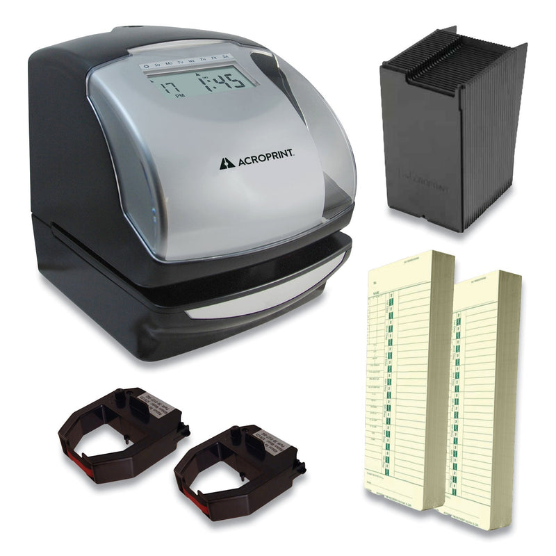 Acroprint ES900 Time Clock Bundle, Digital Display, Black