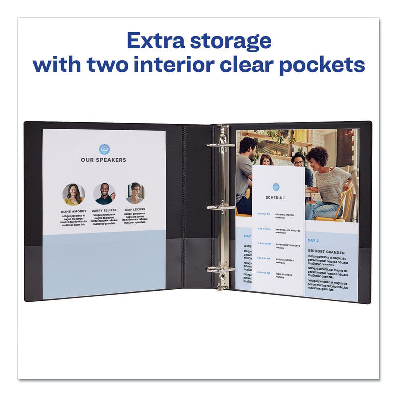 Avery Durable View Binder with DuraHinge and Slant Rings, 3 Rings, 1.5" Capacity, 11 x 8.5, Blue