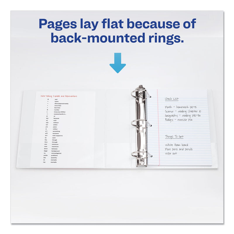 Avery Durable View Binder with DuraHinge and Slant Rings, 3 Rings, 3" Capacity, 11 x 8.5, White, 4/Pack