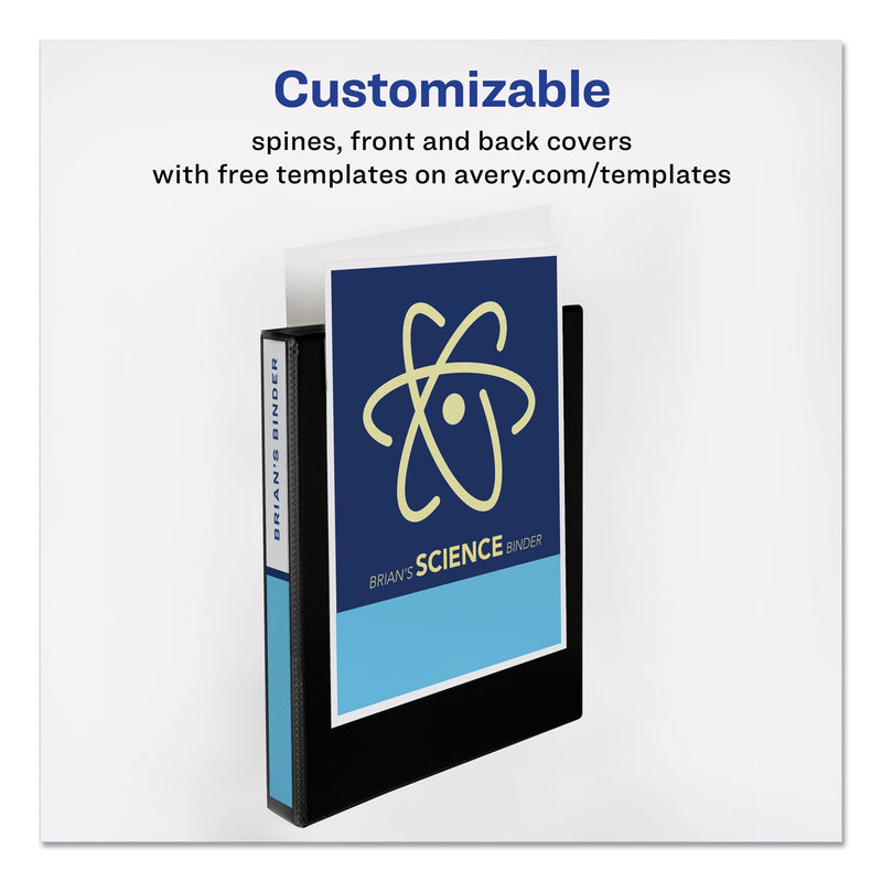 Avery Durable View Binder with DuraHinge and Slant Rings, 3 Rings, 1" Capacity, 11 x 8.5, Coral