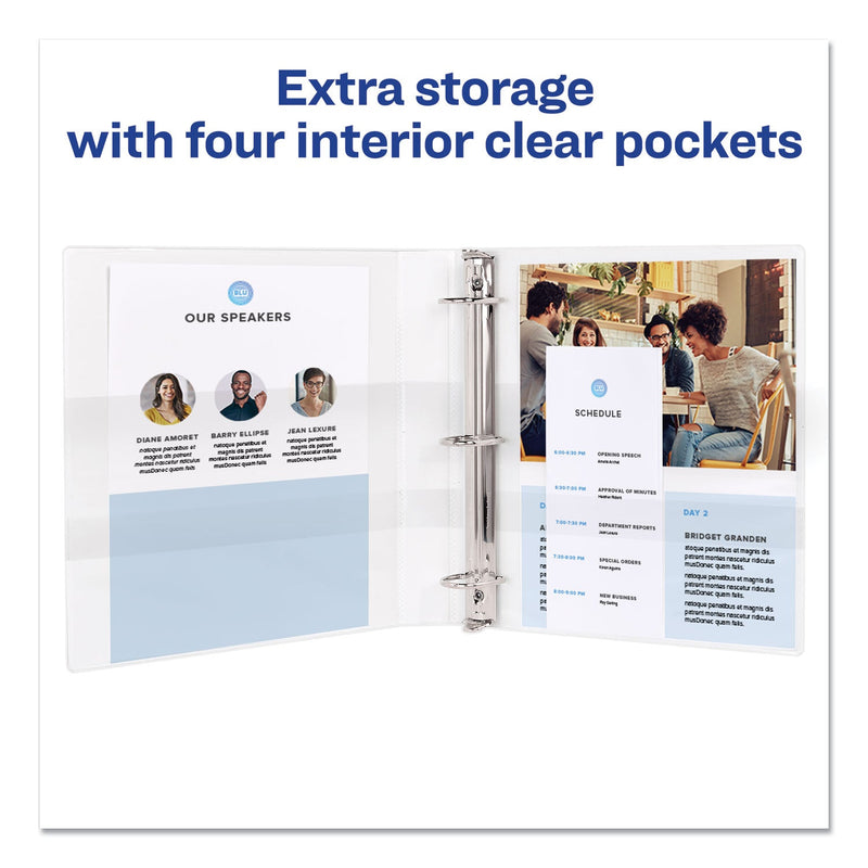 Avery Durable View Binder with DuraHinge and EZD Rings, 3 Rings, 1.5" Capacity, 11 x 8.5, Black, (9400)