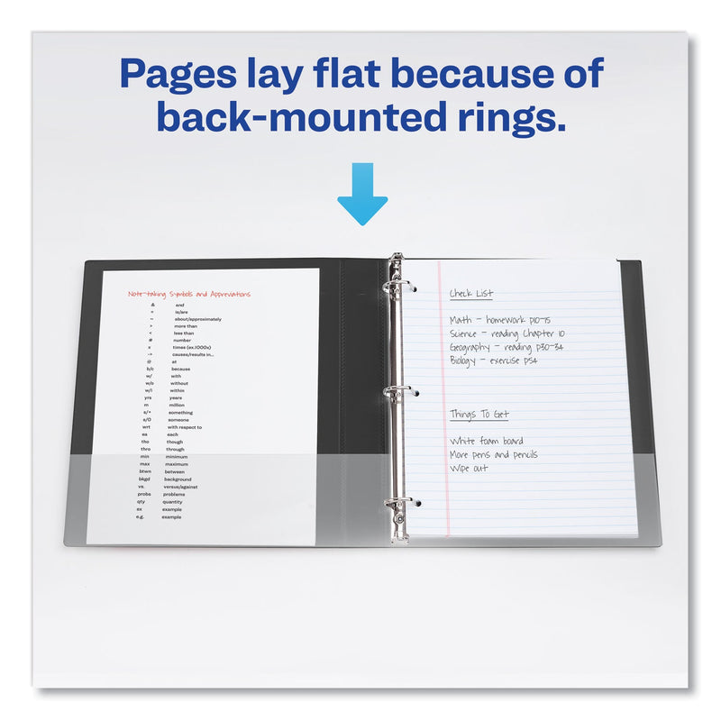 Avery Durable Non-View Binder with DuraHinge and EZD Rings, 3 Rings, 1" Capacity, 11 x 8.5, Black, (7301)