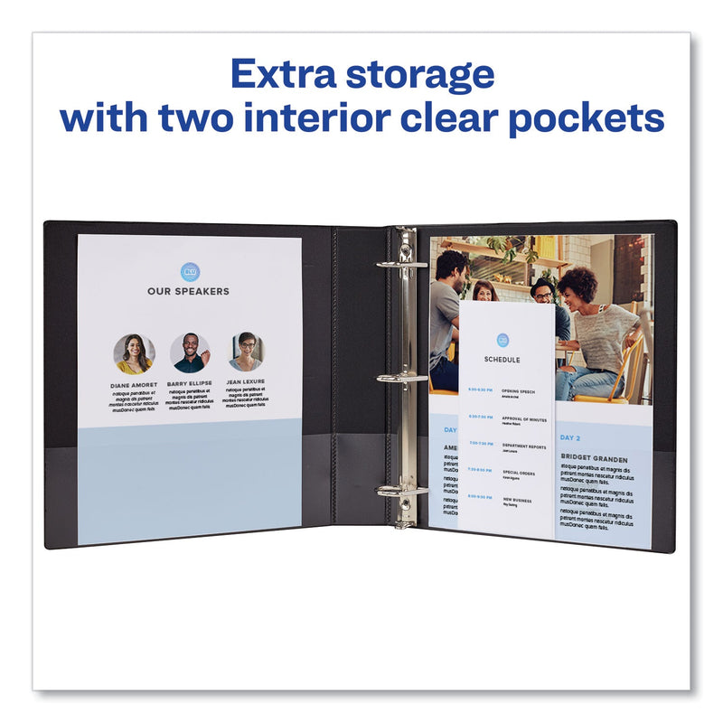 Avery Durable Non-View Binder with DuraHinge and Slant Rings, 3 Rings, 1.5" Capacity, 11 x 8.5, Black