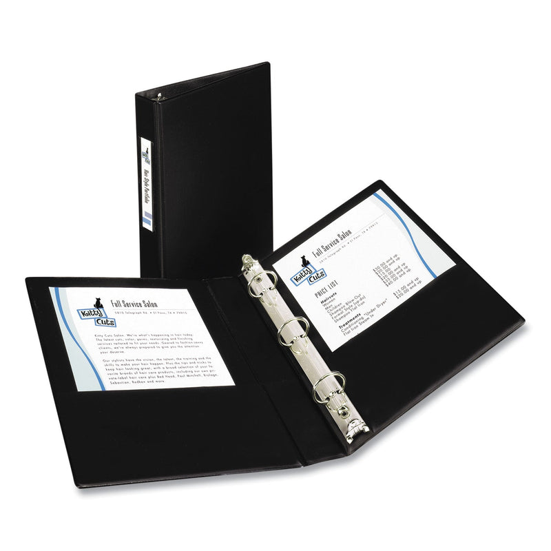 Avery Mini Size Durable Non-View Binder with Round Rings, 3 Rings, 1" Capacity, 8.5 x 5.5, Black