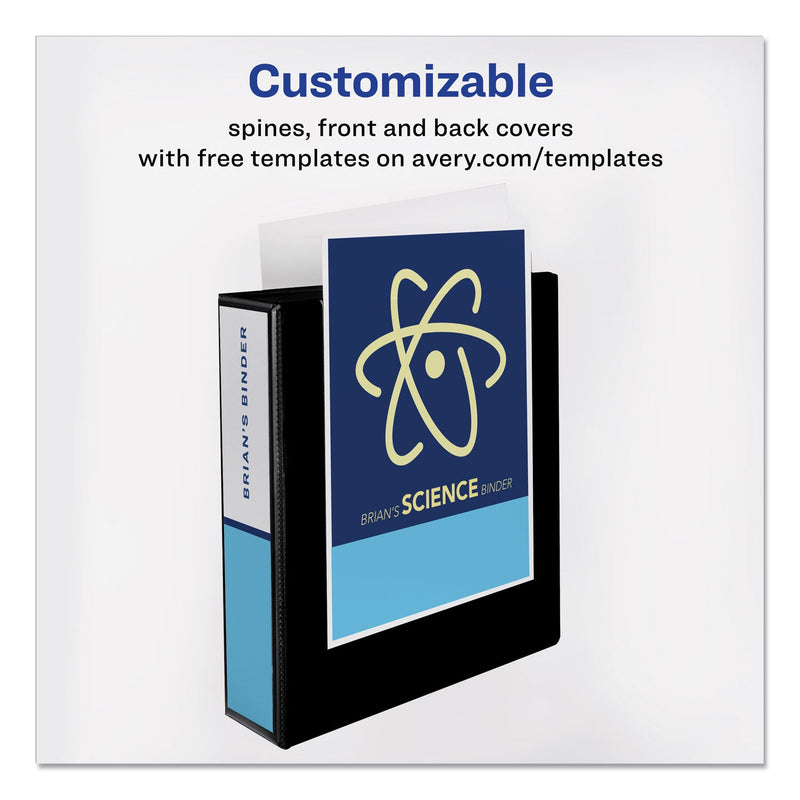 Avery Economy View Binder with Round Rings , 3 Rings, 2" Capacity, 11 x 8.5, Black, (5730)