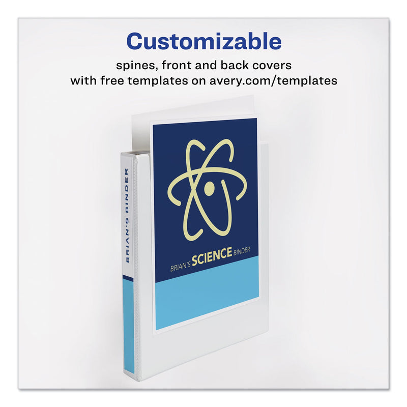 Avery Economy View Binder with Round Rings , 3 Rings, 1" Capacity, 8.5 x 5.5, White, (5806)