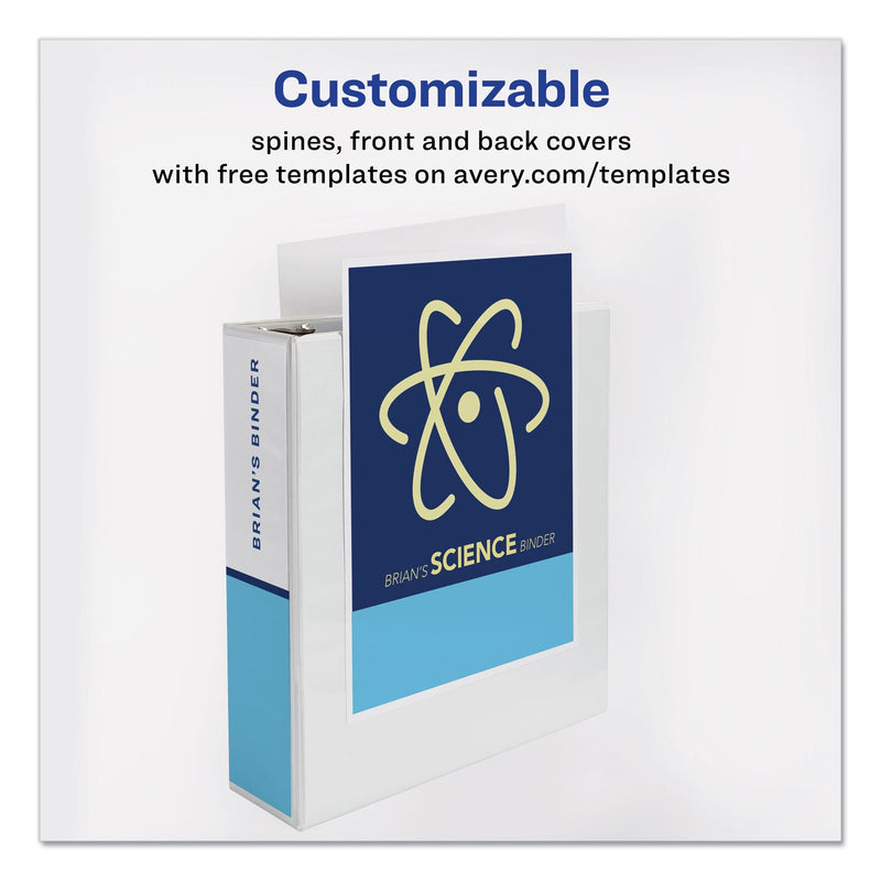 Avery Economy View Binder with Round Rings , 3 Rings, 3" Capacity, 11 x 8.5, White, (5741)