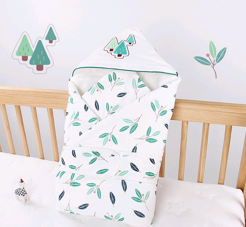 Baby holding autumn and winter newborn belt wrapped cotton newborn thickening blanket baby blanket baby quilt