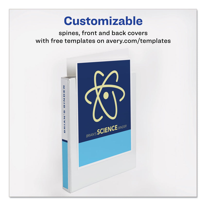 Avery Economy View Binder with Round Rings , 3 Rings, 1" Capacity, 11 x 8.5, White, (5711)