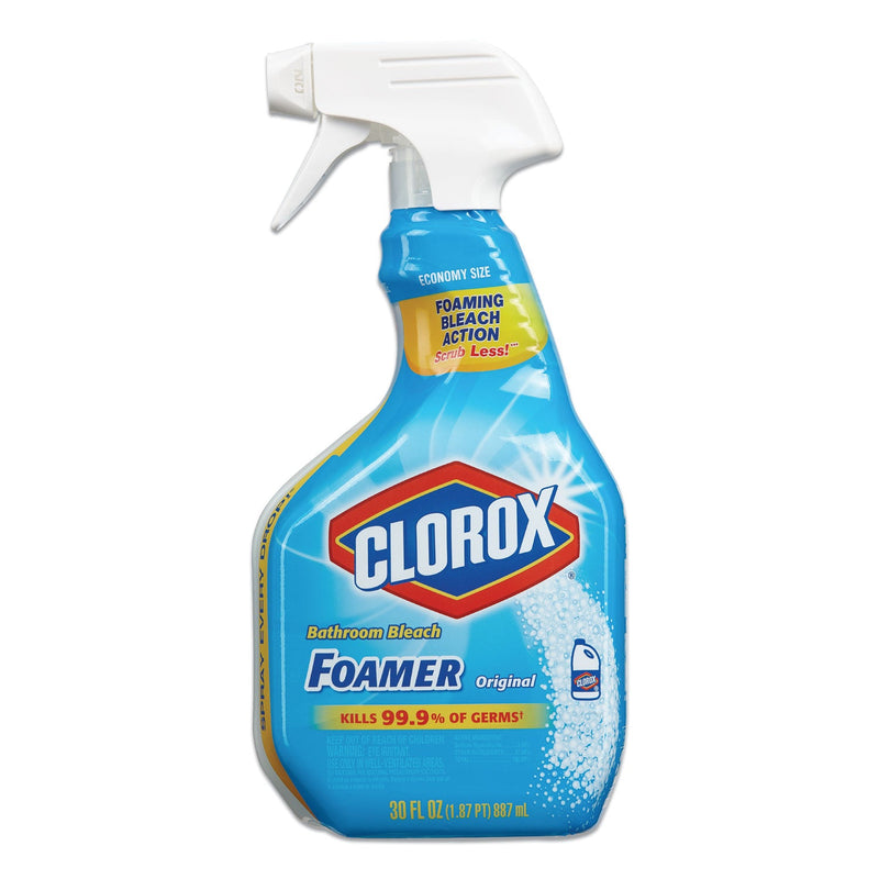 Clorox Bleach Foamer Bathroom Spray, Original, 30 oz Spray Bottle, 9/Carton