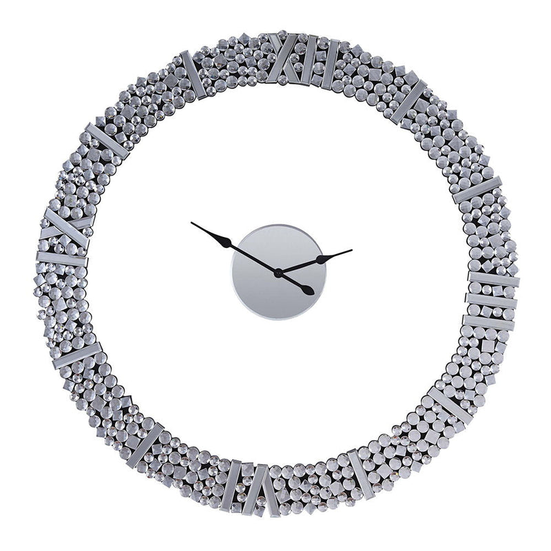 Kachina - 39" Wall Clock - Mirrored & Faux Gems
