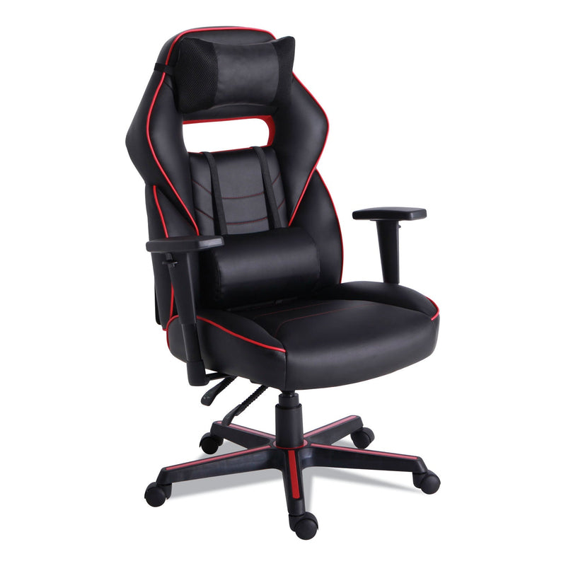 Alera Racing Style Ergonomic Gaming Chair, Supports 275 lb, 15.91" to 19.8" Seat Height, Black/Red Trim Seat/Back, Black/Red Base