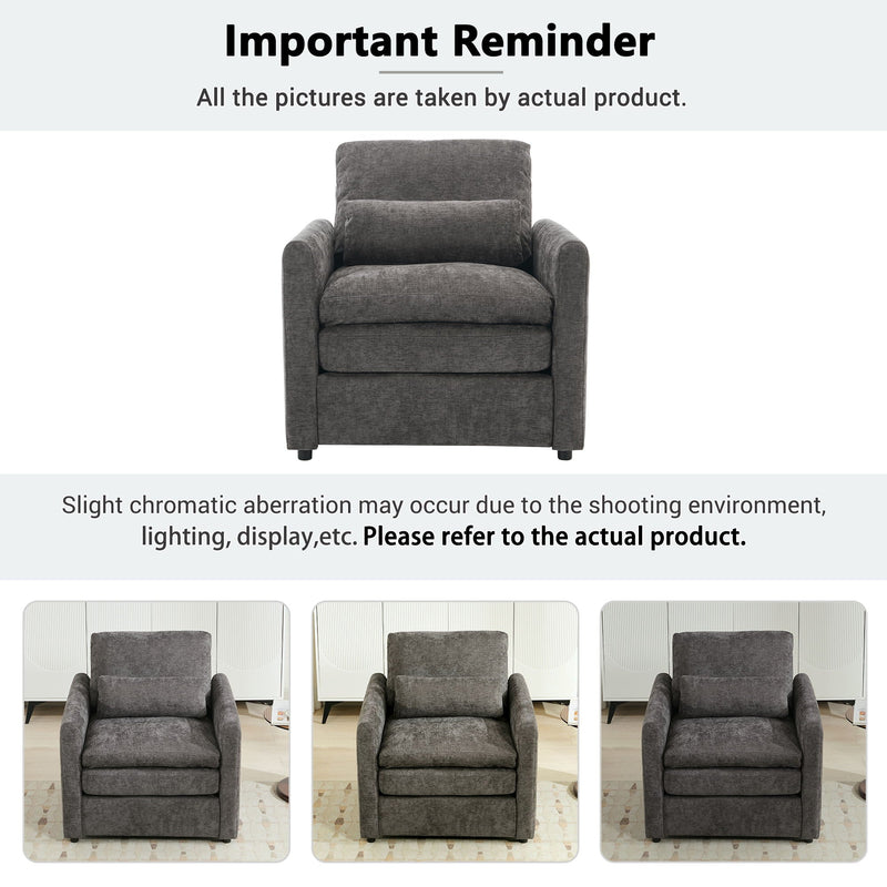 Cozy Upholstered Cushion Armchair For Living Room