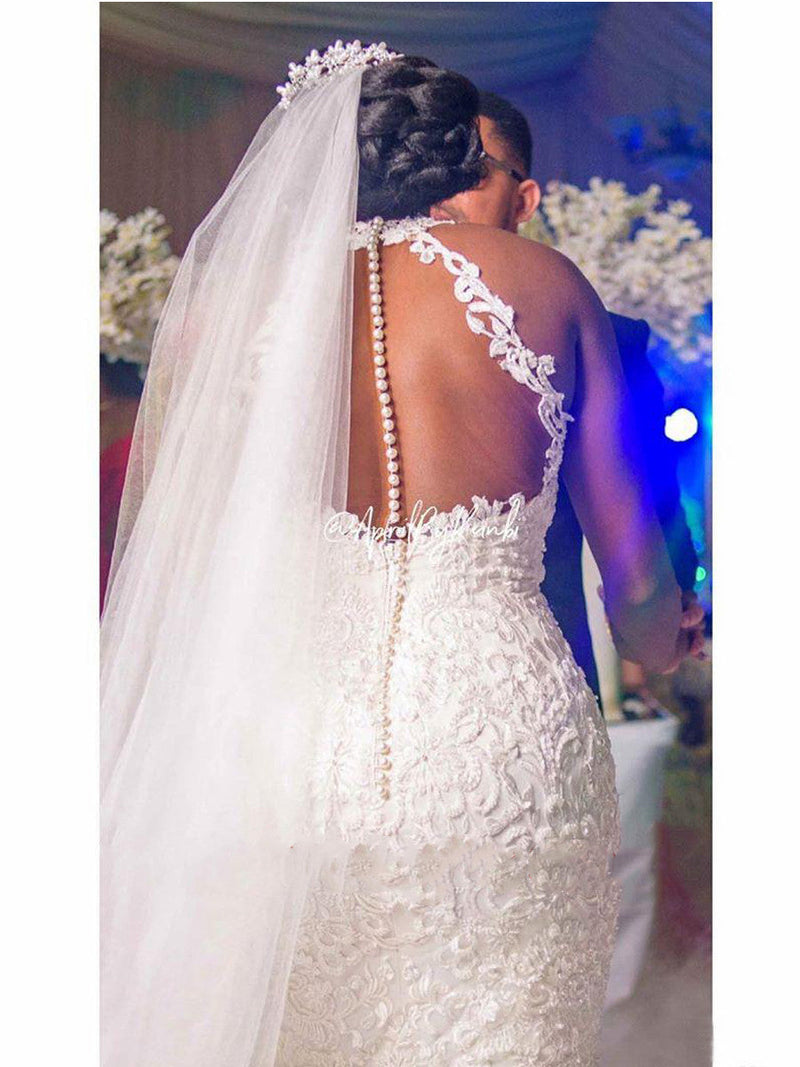 Mermaid Wedding Dress with Vintage Lace Beading