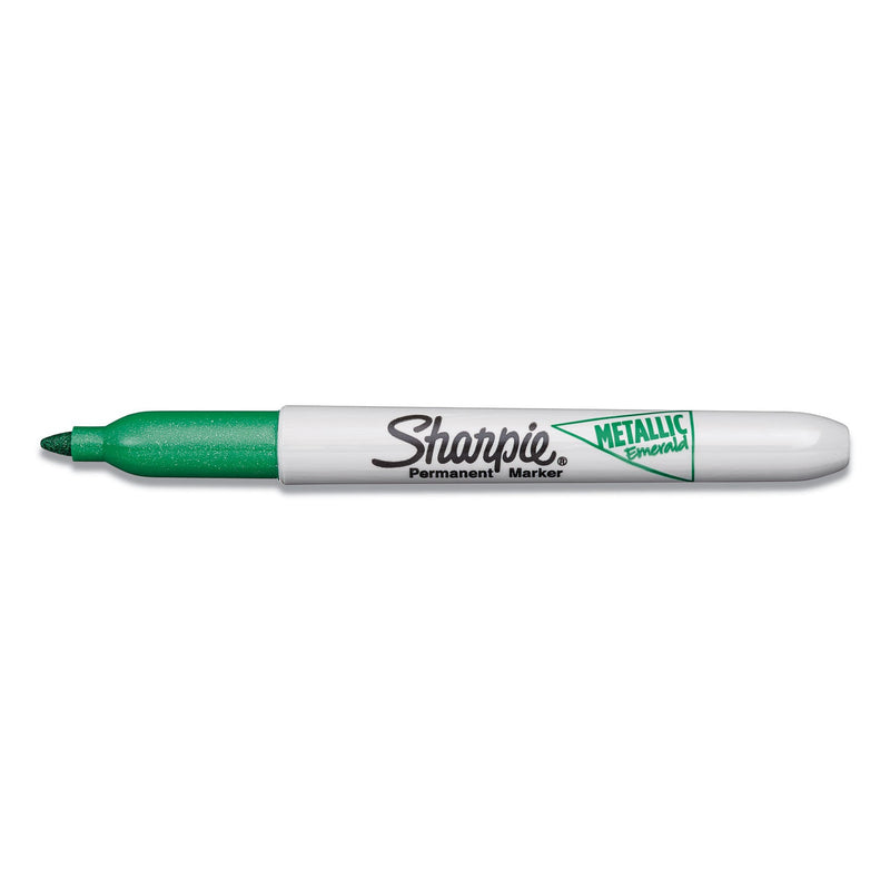 Sharpie Metallic Fine Point Permanent Markers, Fine Bullet Tip, Green, Dozen