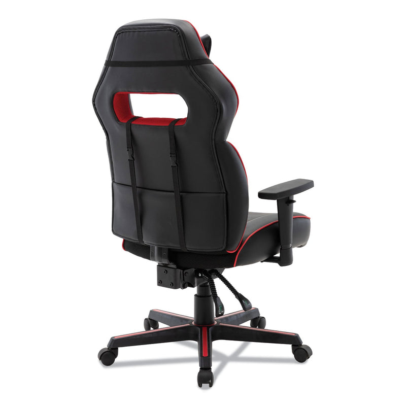 Alera Racing Style Ergonomic Gaming Chair, Supports 275 lb, 15.91" to 19.8" Seat Height, Black/Red Trim Seat/Back, Black/Red Base