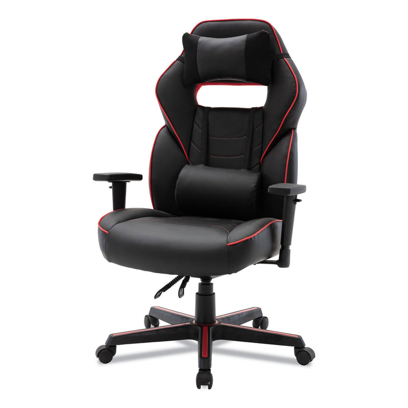 Alera Racing Style Ergonomic Gaming Chair, Supports 275 lb, 15.91" to 19.8" Seat Height, Black/Red Trim Seat/Back, Black/Red Base