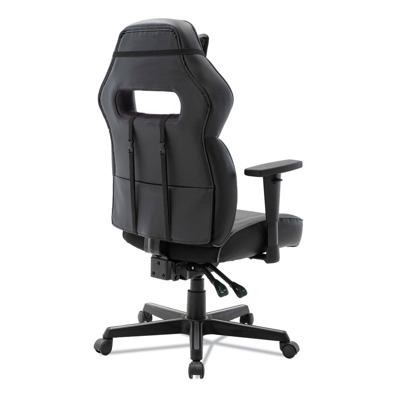 Alera Racing Style Ergonomic Gaming Chair, Supports 275 lb, 15.91" to 19.8" Seat Height, Black/Gray Trim Seat/Back, Black/Gray Base