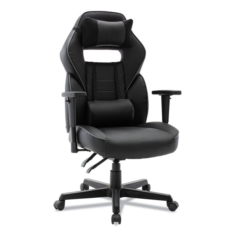 Alera Racing Style Ergonomic Gaming Chair, Supports 275 lb, 15.91" to 19.8" Seat Height, Black/Gray Trim Seat/Back, Black/Gray Base