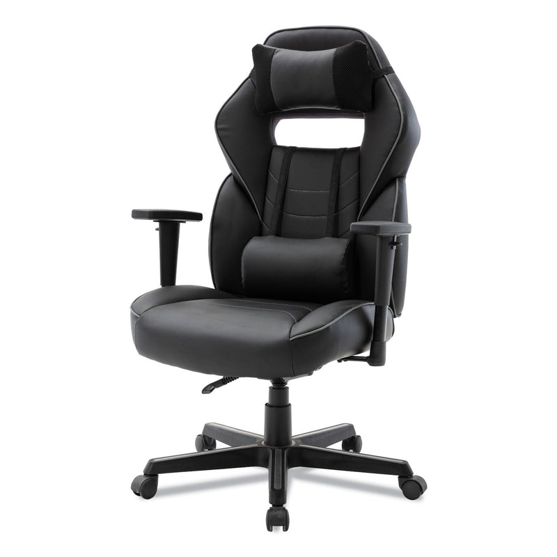 Alera Racing Style Ergonomic Gaming Chair, Supports 275 lb, 15.91" to 19.8" Seat Height, Black/Gray Trim Seat/Back, Black/Gray Base