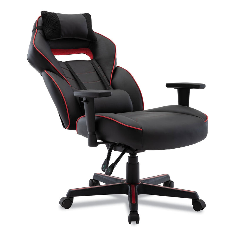 Alera Racing Style Ergonomic Gaming Chair, Supports 275 lb, 15.91" to 19.8" Seat Height, Black/Red Trim Seat/Back, Black/Red Base