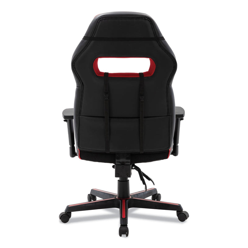 Alera Racing Style Ergonomic Gaming Chair, Supports 275 lb, 15.91" to 19.8" Seat Height, Black/Red Trim Seat/Back, Black/Red Base