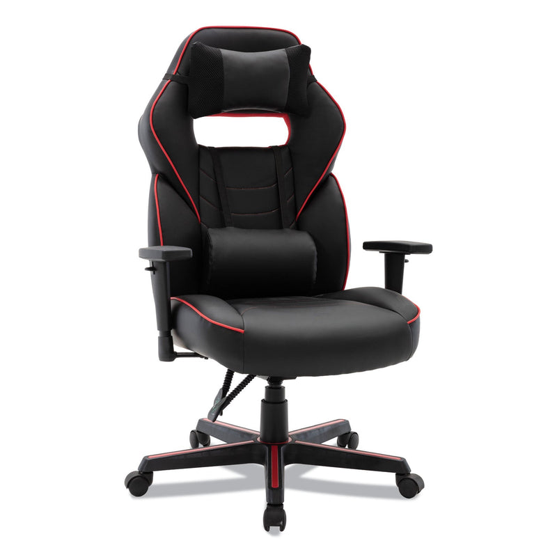 Alera Racing Style Ergonomic Gaming Chair, Supports 275 lb, 15.91" to 19.8" Seat Height, Black/Red Trim Seat/Back, Black/Red Base