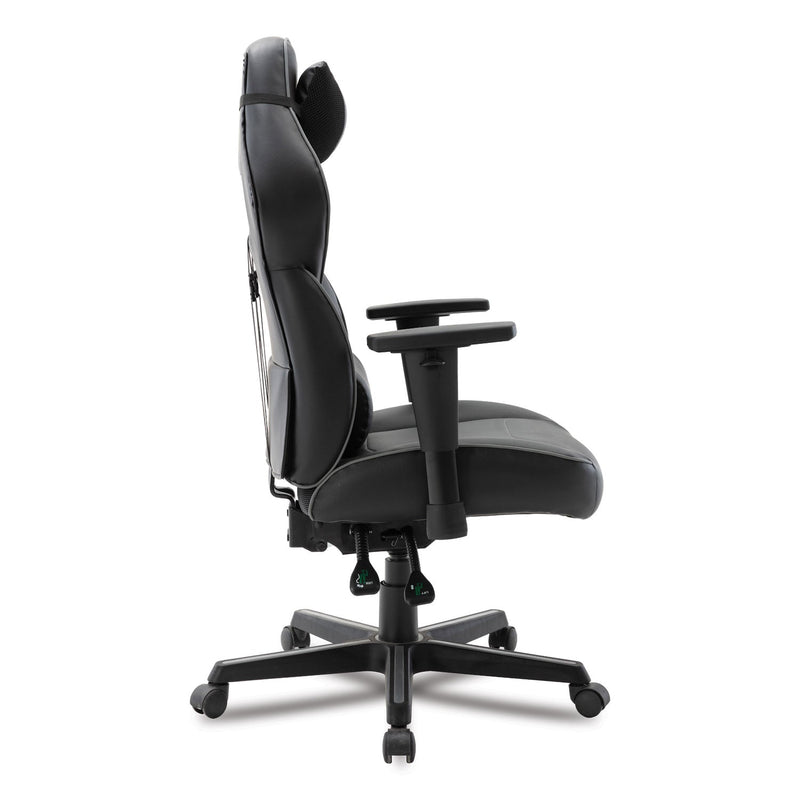 Alera Racing Style Ergonomic Gaming Chair, Supports 275 lb, 15.91" to 19.8" Seat Height, Black/Gray Trim Seat/Back, Black/Gray Base