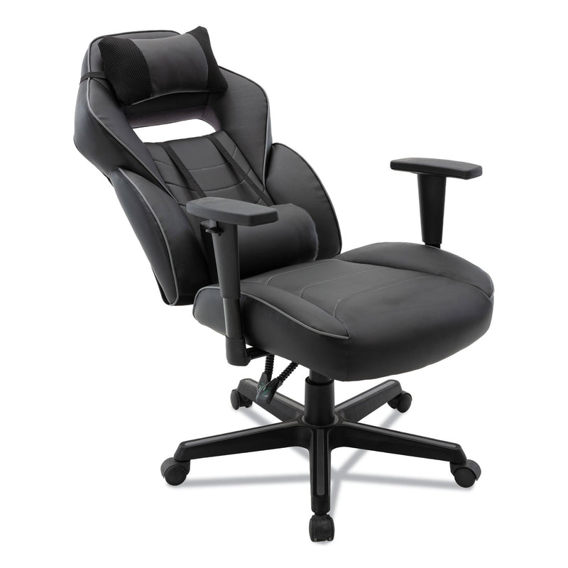 Alera Racing Style Ergonomic Gaming Chair, Supports 275 lb, 15.91" to 19.8" Seat Height, Black/Gray Trim Seat/Back, Black/Gray Base