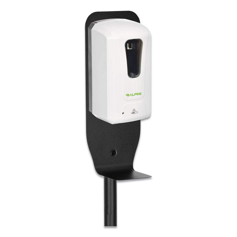 Alpine Automatic Hands-Free Foam Hand Sanitizer/Soap Dispenser with Floor Stand, 1,200 mL, 6 x 4.4 x 45, White/Black Stand