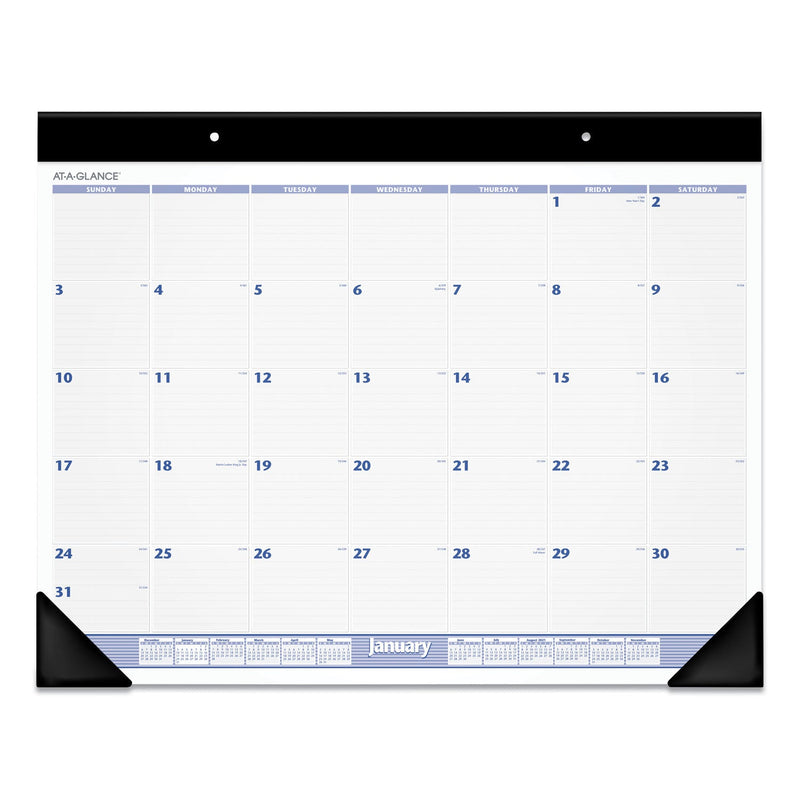 AT-A-GLANCE Desk Pad, 24 x 19, White Sheets, Black Binding, Black Corners, 12-Month (Jan to Dec): 2023