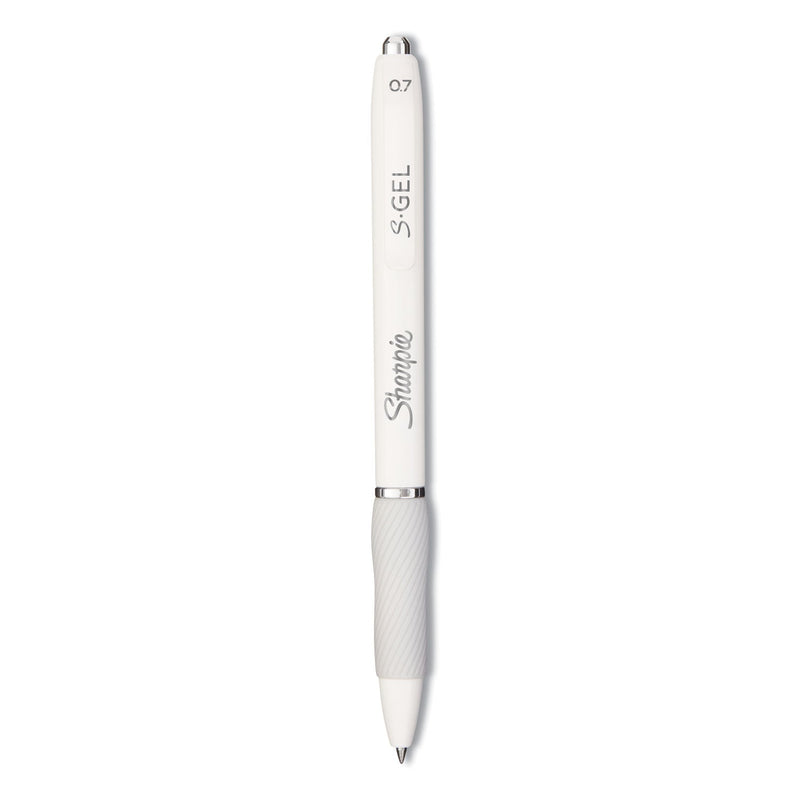 Sharpie S-Gel Fashion Barrel Gel Pen, Retractable, Medium 0.7 mm, Black Ink, Pearl White Barrel, Dozen