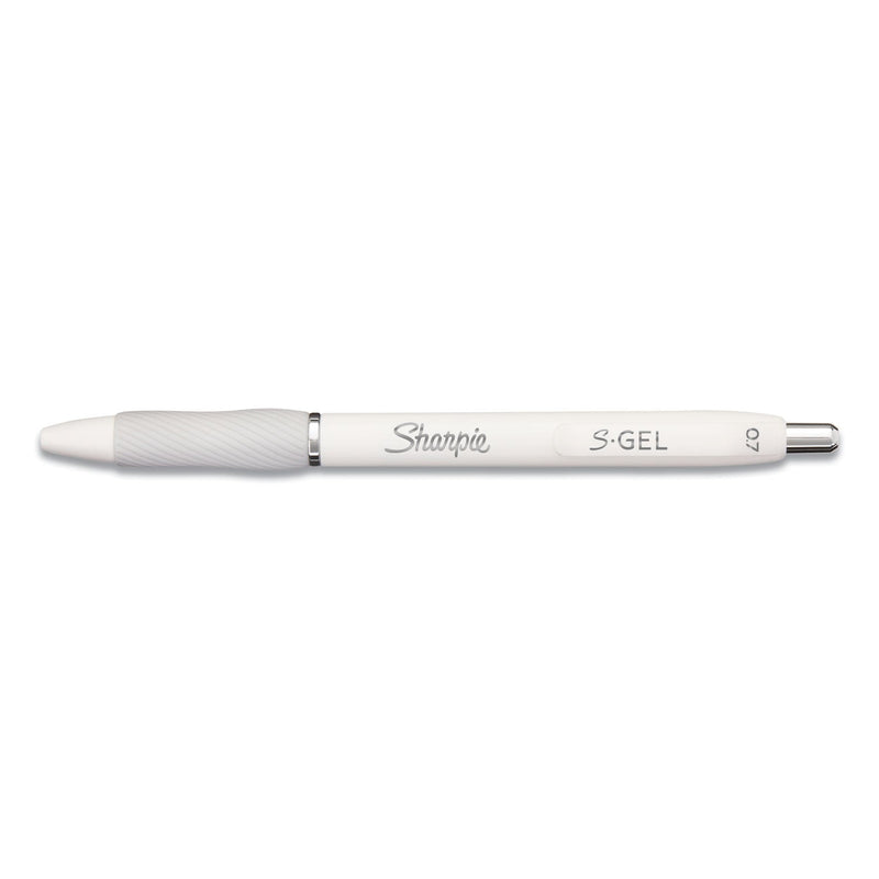 Sharpie S-Gel Fashion Barrel Gel Pen, Retractable, Medium 0.7 mm, Black Ink, Pearl White Barrel, Dozen