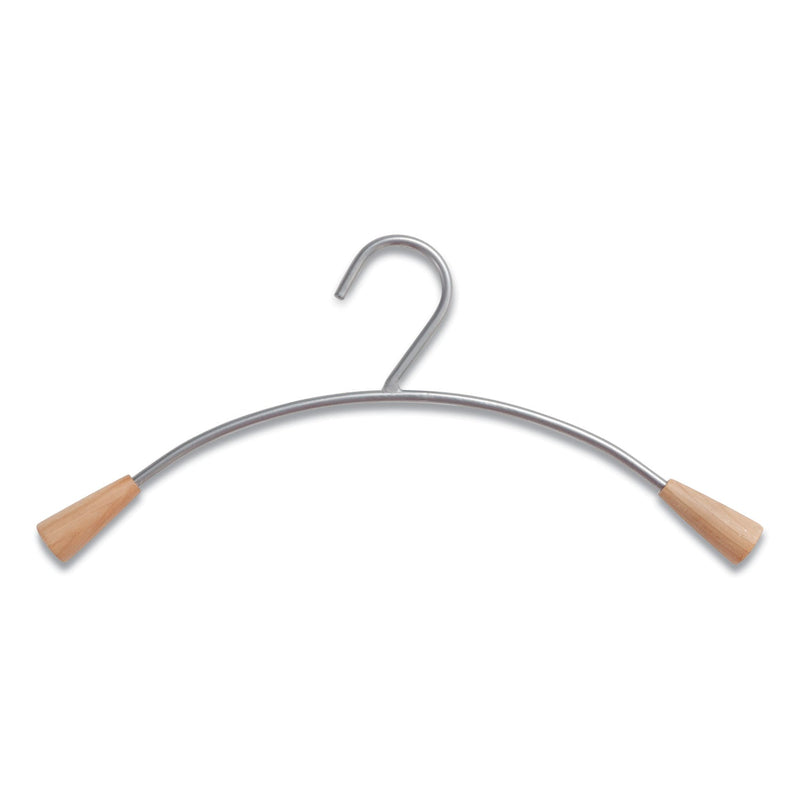 Alba Metal and Wood Coat Hangers, 6/Set, Gray/Mahogany