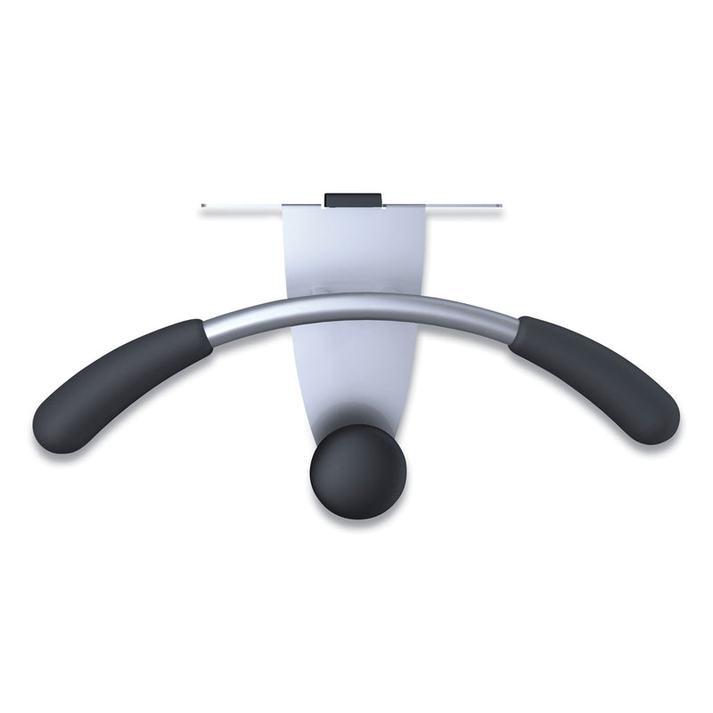 Alba Hanger Shaped Partition Coat Hook, Silver/Black, 15 x 4 1/2 x 7 7/8