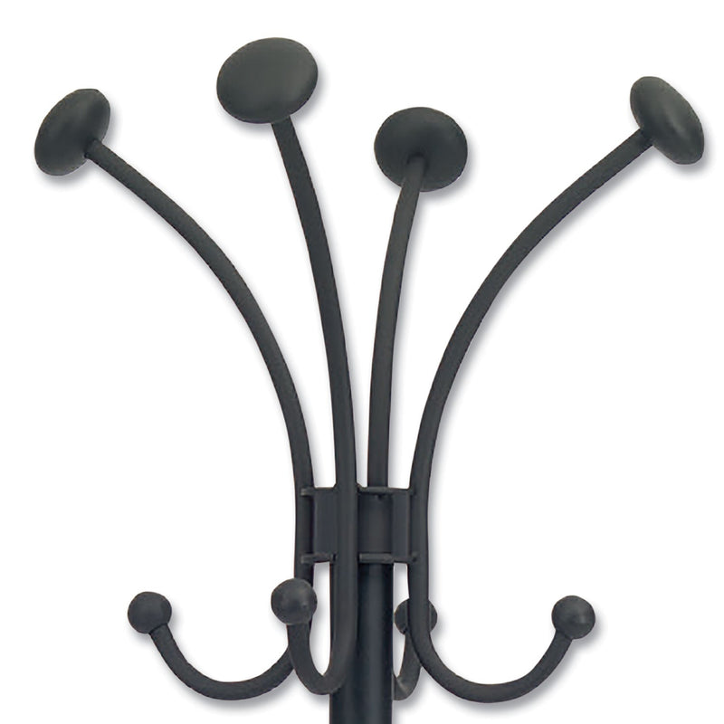 Alba Viena Coat Stand, Eight Knobs, Steel, 16w x 16d x 70.5h, Black
