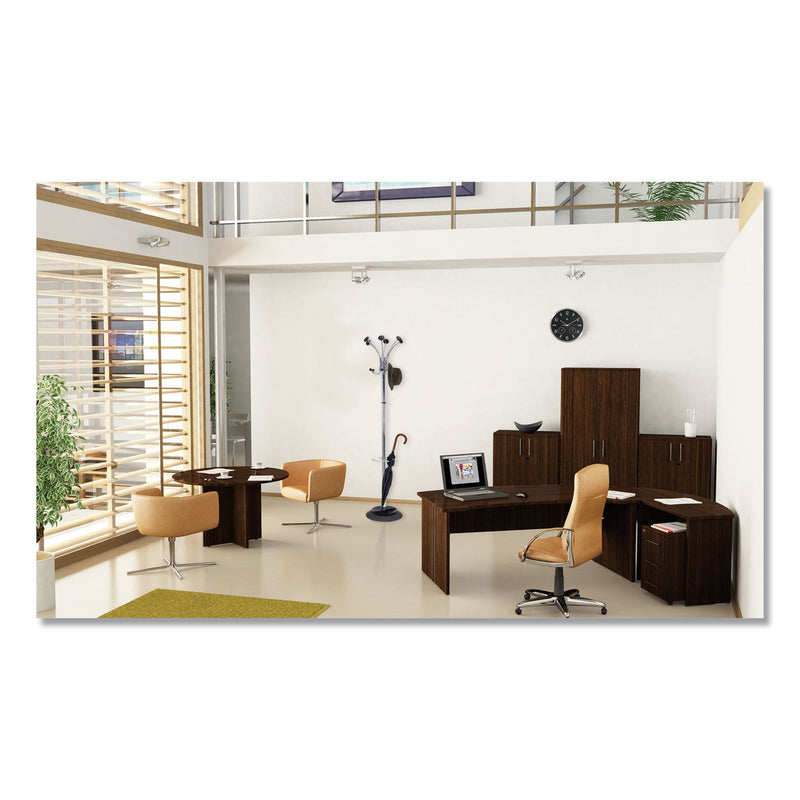 Alba Chromy Coat Stand, 12 Knobs, 16w x 16d x 70.5h, Chrome/Black