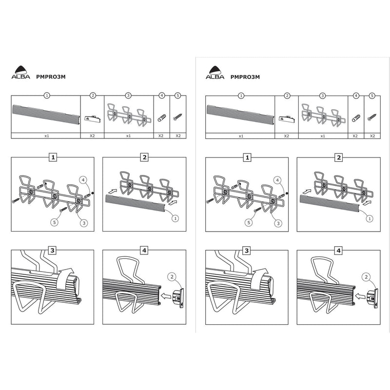 Alba Wall-Mount Coat Hooks, Metal, Silver, 22 lb, 18.11" x 2.95" x 6.45"