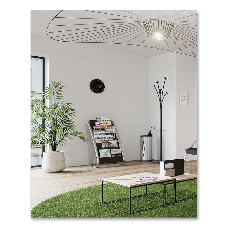 Alba Triangular Umbrella Stand, Steel, 10.25w x 10.25d x 23.67h, Silver/Black