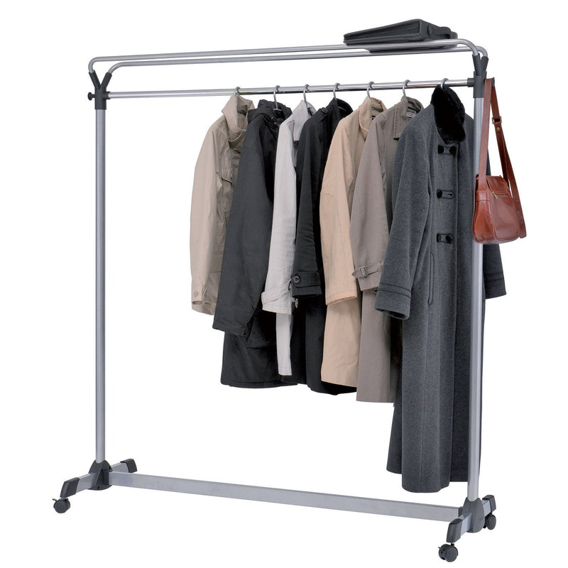Alba Large Capacity Garment Rack, 63.5w x 21.25d x 67.5h, Black/Silver