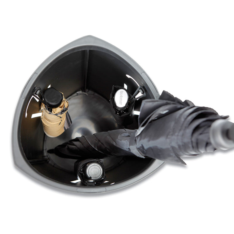 Alba Triangular Umbrella Stand, Steel/Plastic, 10.25w x 10.25d x 23.67h, Black