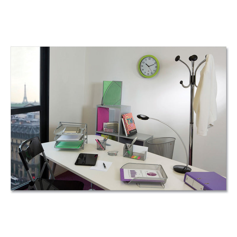 Alba Chromy Coat Stand, 12 Knobs, 16w x 16d x 70.5h, Chrome/Black