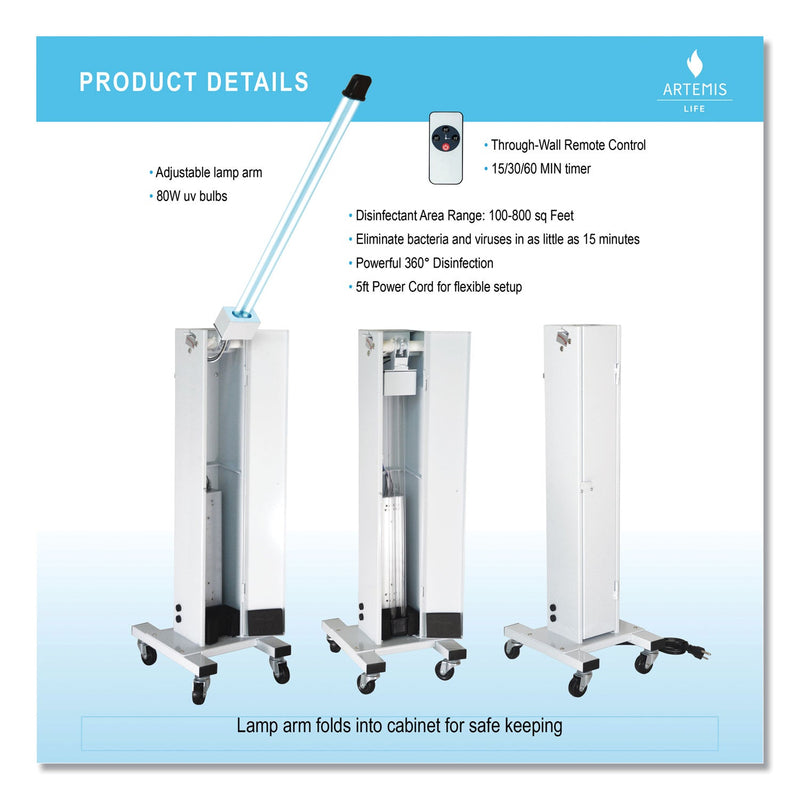 Artemis UV Lamp LYL-ZXC-U, 3 Prong, 28.7", White