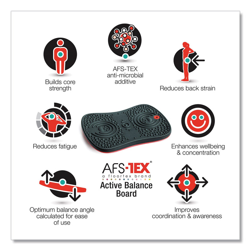 Floortex AFS-TEX Active Balance Board, 14w x 20d x 2.5h, Black