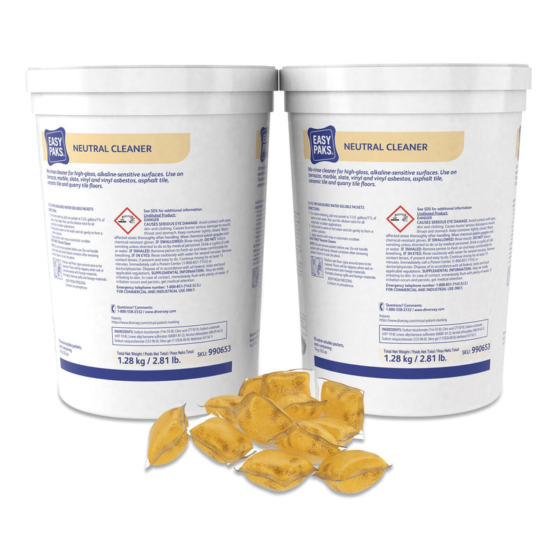 Easy Paks Neutral Cleaner, 0.5 oz Packet, 90/Tub, 2 Tubs/Carton