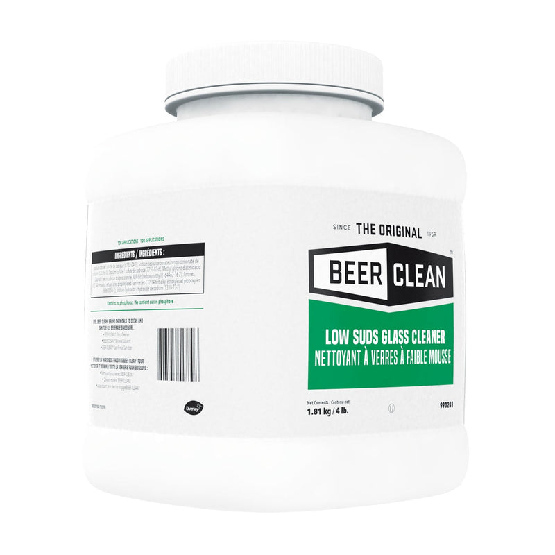 Diversey Beer Clean Glass Cleaner, Unscented, Powder, 4 lb. Container