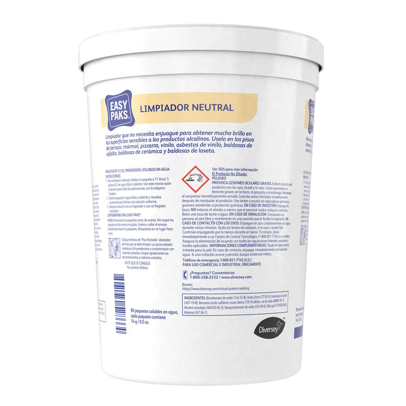 Easy Paks Neutral Cleaner, 0.5 oz Packet, 90/Tub, 2 Tubs/Carton