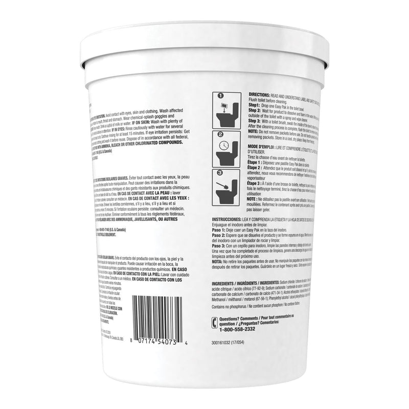 Diversey Crew Easy Paks Toilet Bowl Cleaner, Fresh Floral Scent, 0.5 oz Packet, 90 Packets/Tub